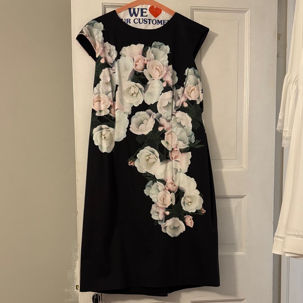 Elegant Black Floral Midi Dress